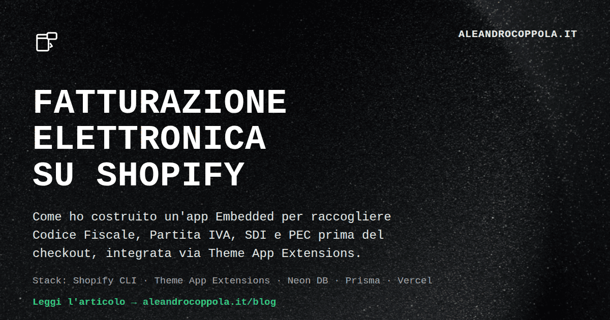 Fatturazione elettronica su Shopify
